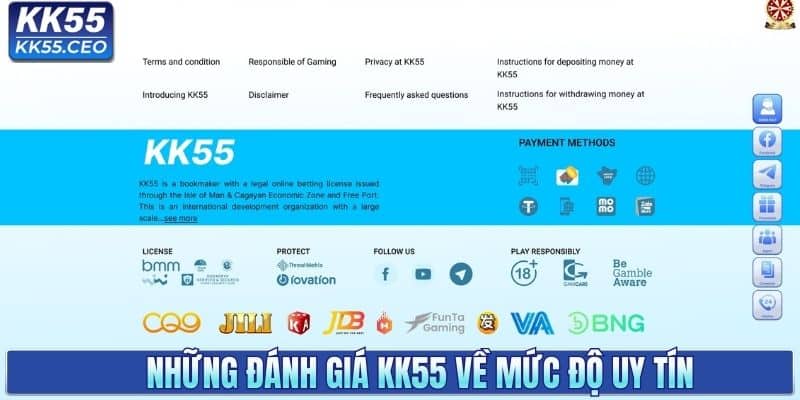 Những đánh giá KK55 về mức độ uy tín